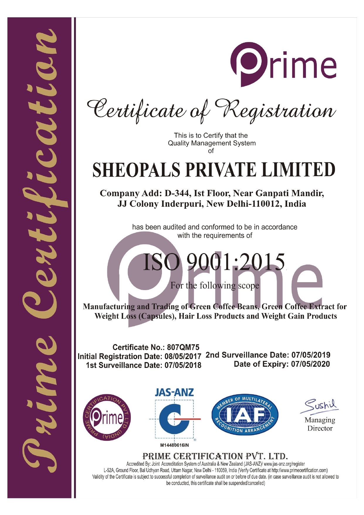 Certificate ISO